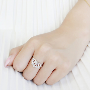DA354 - Stainless Steel Ring High polished (no plating) Women AAA Grade CZ Clear