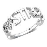 DA356 - Stainless Steel Ring High polished (no plating) Women AAA Grade CZ Clear