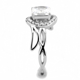 DA357 - Stainless Steel Ring High polished (no plating) Women AAA Grade CZ Clear