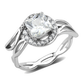 DA357 - Stainless Steel Ring High polished (no plating) Women AAA Grade CZ Clear
