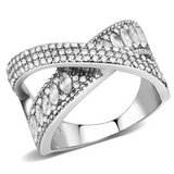 DA361 - Stainless Steel Ring High polished (no plating) Women AAA Grade CZ Clear