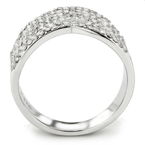 DA362 - Stainless Steel Ring High polished (no plating) Women AAA Grade CZ Clear