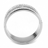 DA366 - Stainless Steel Ring High polished (no plating) Men AAA Grade CZ Clear