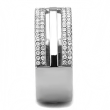 DA366 - Stainless Steel Ring High polished (no plating) Men AAA Grade CZ Clear