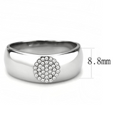 DA367 - Stainless Steel Ring High polished (no plating) Men AAA Grade CZ Clear