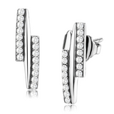 DA369 - Stainless Steel Earrings High polished (no plating) Women AAA Grade CZ Clear