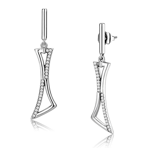 DA372 - Stainless Steel Earrings High polished (no plating) Women AAA Grade CZ Clear