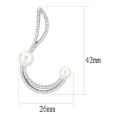 DA375 - Stainless Steel Earrings High polished (no plating) Women Synthetic White
