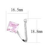 DA377 - Stainless Steel Earrings High polished (no plating) Women Top Grade Crystal Light Rose