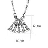 DA380 - Stainless Steel Chain Pendant High polished (no plating) Unisex AAA Grade CZ Clear