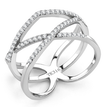 DA381 - Stainless Steel Ring High polished (no plating) Women AAA Grade CZ Clear