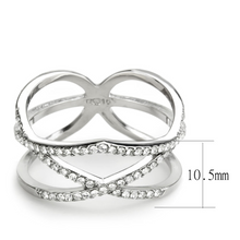 DA381 - Stainless Steel Ring High polished (no plating) Women AAA Grade CZ Clear