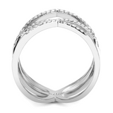 DA381 - Stainless Steel Ring High polished (no plating) Women AAA Grade CZ Clear