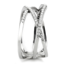 DA381 - Stainless Steel Ring High polished (no plating) Women AAA Grade CZ Clear