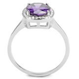 DA385 - Stainless Steel Ring High polished (no plating) Women AAA Grade CZ Amethyst