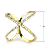 DA387 - Stainless Steel Ring IP Gold(Ion Plating) Women AAA Grade CZ Clear