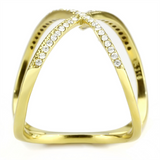 DA387 - Stainless Steel Ring IP Gold(Ion Plating) Women AAA Grade CZ Clear