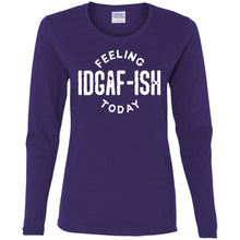 IDGAF Ladies' Cotton LS T-Shirt