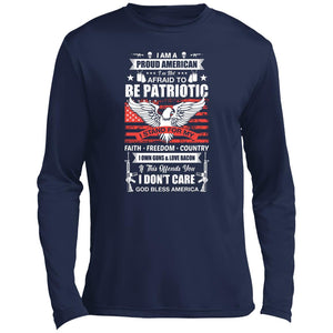 Patriotic Proud American Long Sleeve Performance Tee