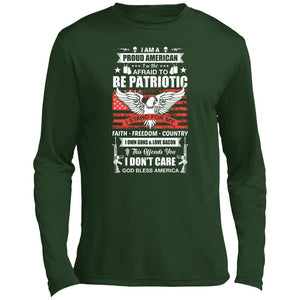 Patriotic Proud American Long Sleeve Performance Tee