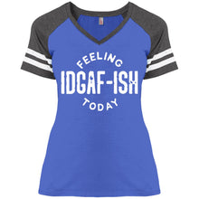IDGAF  Ladies' Game V-Neck T-Shirt