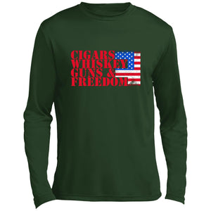 Cigars and Whiskey Long Sleeve Performance Tee
