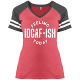 IDGAF  Ladies' Game V-Neck T-Shirt