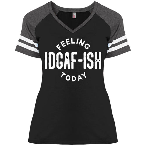 IDGAF  Ladies' Game V-Neck T-Shirt