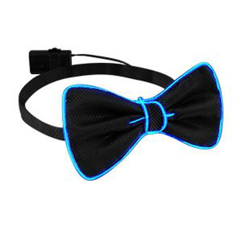 EL Wire Blue Bow Tie for Men Night Rave Parties