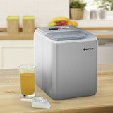 44 lbs Portable Countertop Ice Maker Machine with Scoop-Silver