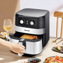 1700W 5.3 QT Electric Hot Air Fryer with Stainless steel and Non-Stick Fry Basket-Black