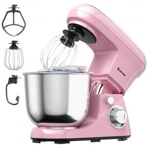 5.3 Qt Stand Kitchen Food Mixer 6 Speed with Dough Hook Beater-Black