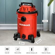 3 in 1 6.6 Gallon 4.8 Peak HP Wet Dry Vacuum Cleaner with Blower-Blue