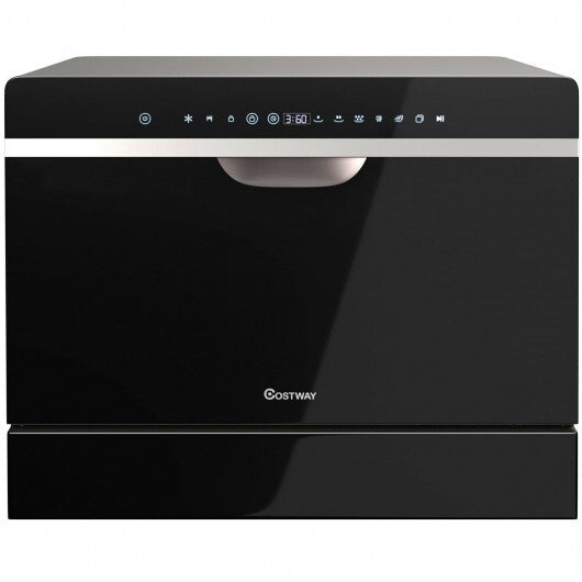 6 Place Setting Countertop or Built-in Dishwasher Machine with 5 Programs