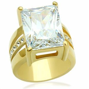 GL089 - Brass Ring IP Gold(Ion Plating) Women AAA Grade CZ Clear