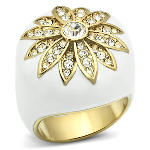 GL326 - Brass Ring IP Gold(Ion Plating) Women Top Grade Crystal Clear