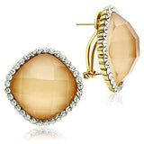 GL345 - Brass Earrings IP Gold(Ion Plating) Women Synthetic Orange