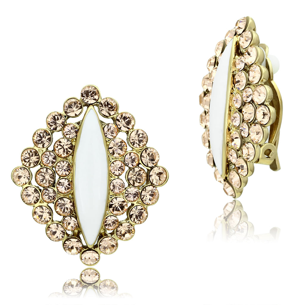GL350 - Brass Earrings IP Gold(Ion Plating) Women Top Grade Crystal Champagne