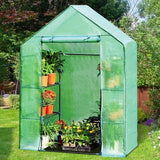 Portable 4 Tier Walk-in Plant Greenhouse with 8 Shelves