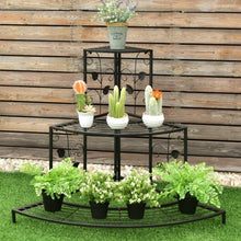 3 Tier Floral Corner Metal Plant Pot Rack