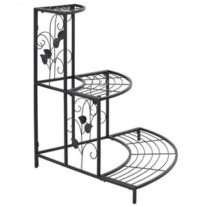 3 Tier Floral Corner Metal Plant Pot Rack