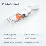 Lightweight Handheld Vacuum Cleaner Cordless Battery Powered Vacuum-White