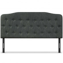 Queen Upholstered Headboard with Adjustable Heights-Dark Gray