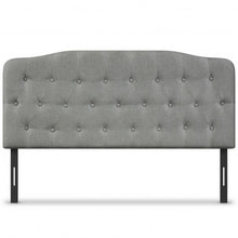 Queen Upholstered Headboard with Adjustable Heights-Dark Gray