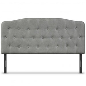 Queen Upholstered Headboard with Adjustable Heights-Dark Gray