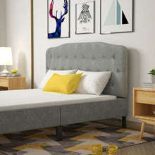 Queen Upholstered Headboard with Adjustable Heights-Dark Gray