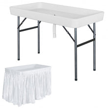 4 Feet Plastic Party Ice Folding Table with Matching Skirt