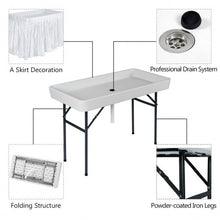 4 Feet Plastic Party Ice Folding Table with Matching Skirt