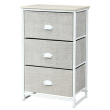 Nightstand Side Table Storage Tower Dresser Chest with 3 Drawers-Black