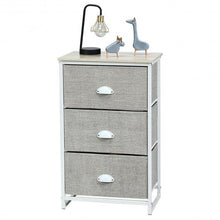 Nightstand Side Table Storage Tower Dresser Chest with 3 Drawers-Black
